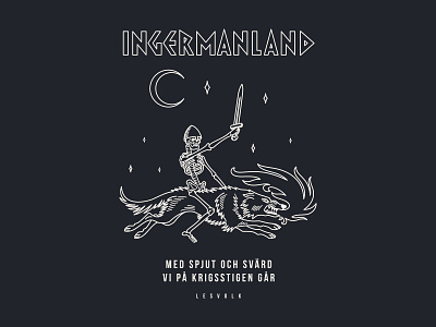 Ingermanland branding design illustration logo pagan skeleton vector wolf