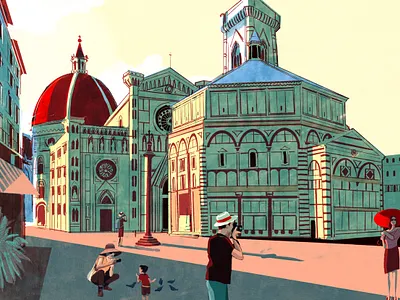 Florence alex green architecture digital editorial folioart holiday illustration reportage travel