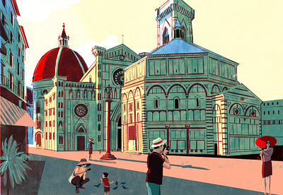 Florence alex green architecture digital editorial folioart holiday illustration reportage travel