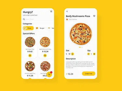 Food App design exploration app apps design black design figma foods foodservice mobile ui mobileui ui ui design uiuxdesign ux yellow