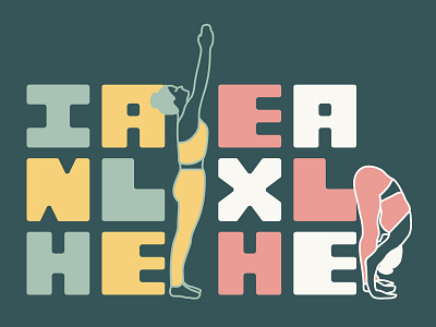 Inhale Exhale branding design illustration illustration art illustrator retro retro design urban vector yoga pose yoga studio yoga studio branding