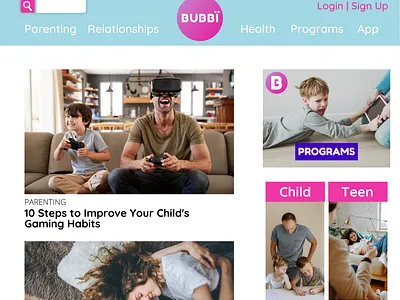 Bubbi - Parenting Website branding design ui ux web web design website