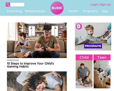 Bubbi - Parenting Website branding design ui ux web web design website
