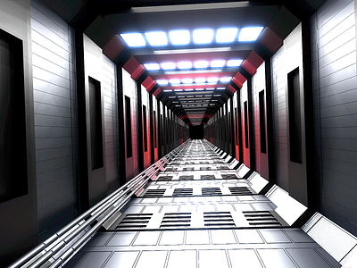 Hallway 3d b3d blender hallway illustration render scifi