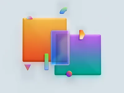 Abstract studies 3d abstract colorful illustration shapes