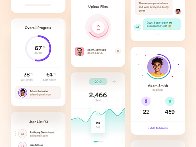 Cards app design illustration ui ux