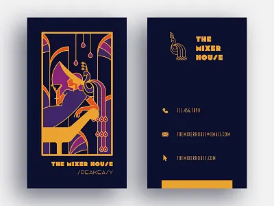 The Mixer House | Speakeasy Branding art art deco bar branding geometric illustration logo modern speakeasy vector