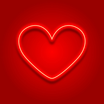 Neon heart illustration minimal vector