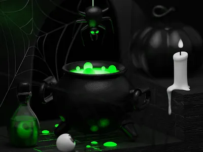 Halloween vibes 3d blender halloween illustration witch