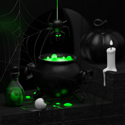 Halloween vibes 3d blender halloween illustration witch