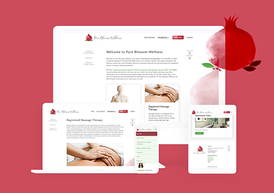 Pure Blossom Wellness Website acupuncture design graphic design massage mobile design uxdesign uxui watercolor web design