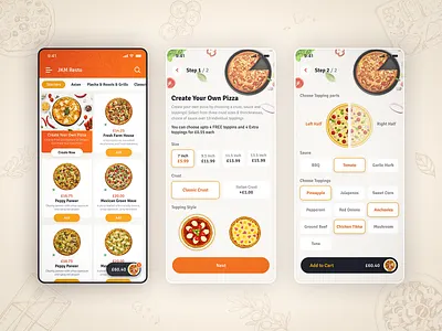 Food Delivery App UI/UX Design app design app ui design app ui ux branding food app food app ui food delivery app food delivery app ui pizza pizza maker app restaurant app ui design uiwala