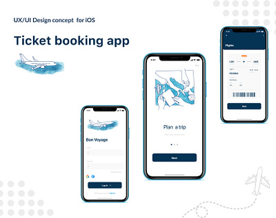 Ticket booking app app design graphic design illustration illustrator minimal mobile ui ux web