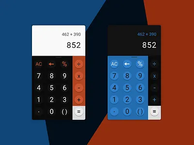 Daily UI 04: Calculator app blue calculator app challenge daily ui daily ui 04 daily ui challenge design numbers orange practice user ux design uxui