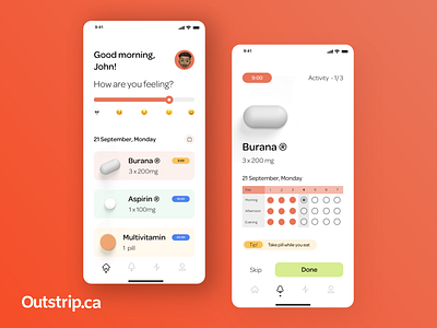 Health App - UX/UI-Web design-Graphic Design-Outstrip.ca app branding design designer graphic design ui ux website design website design and development website designer