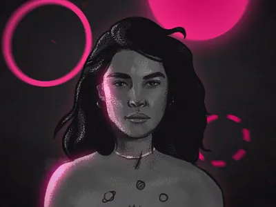 SVETA art atmosphere character digitalart galaxy girl illustration portrait portrait art sketch