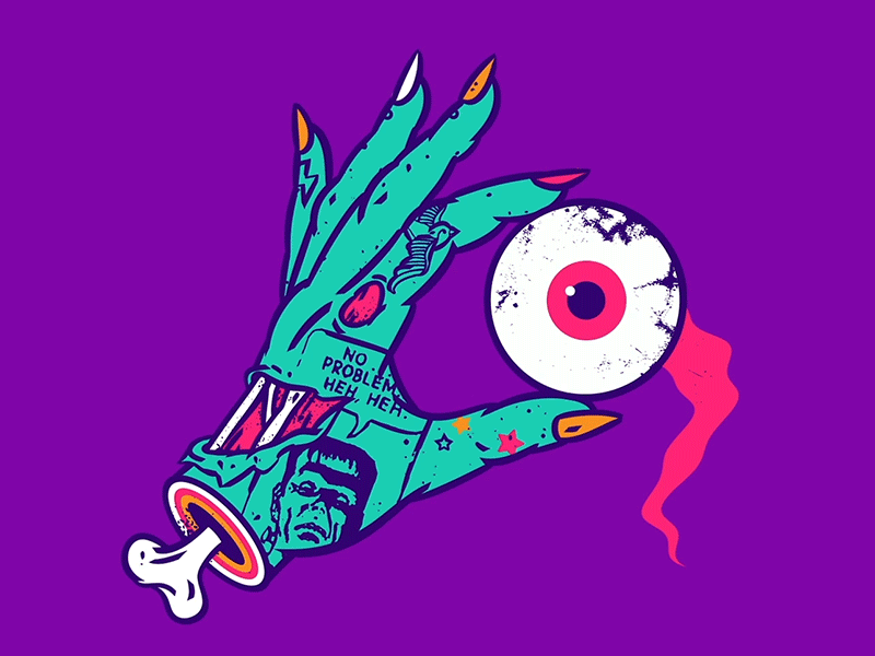 Spooky Halloween bizarre dead man eye eyeball gif animated halloween halloween design halloween gif horror movie illustration illustration art monster pop art scary film science fiction spooky season zombie