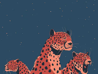 Sleepy hunters african animals animal art artwork big cat cat cheetah digitalart digitalillustration drawing graphic design graphics illustration illustration art illustrator night sketch sketching vector wildlife