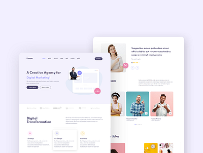 Papper Html Template app ui creative agency design dribbble landing page mobile ui ui web agency web creative