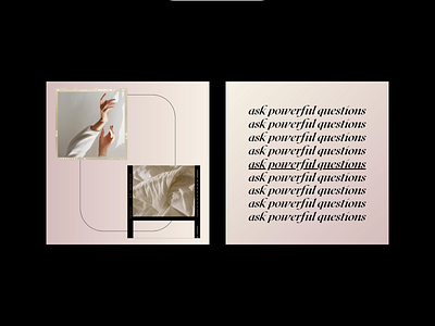 Ask Powerful Questions - Instagram Posts brand design brand identity design graphic design instagram design pink blush pink gradient quote design quotedesign quoteoftheday visual design