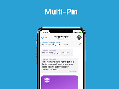 Telegram Multi Pin messenger pin telegram