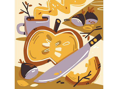 Autumn comfort food autumn editorial editorial illustration food food and drink food illustration illustration limited colour palette photoshop pumpkin