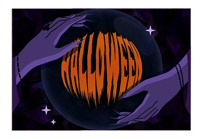 Halloween Crystal Ball crystal ball design halloween halloween design illustration pumpkin witch