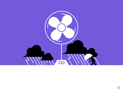 Wind Speed black clouds conceptual fan geometric illustration inktober minimal rain shape simple sky storm thunder umbrella vectober weather wind