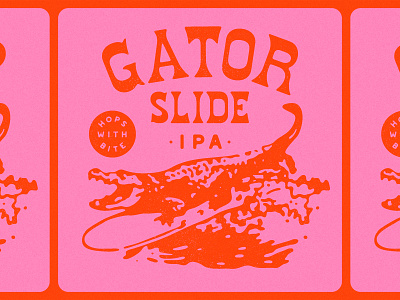 Gator Slide IPA beer branding illustration label design