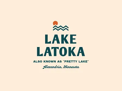 Stacked Lake Latoka Logo branding graphic illustration lake latoka logo minimal minnesota typography
