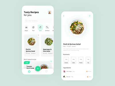 Recipes App adobe xd app app interface flat minimal minimalism mobile app mobile ui mobile ui design recipe app concept recipe app ui recipe finder app recipe mobile app recipe ui recipes recipes app ui