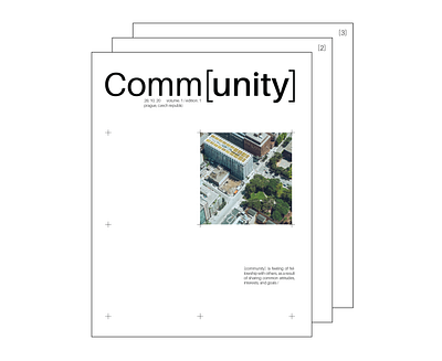 Comm[unity] Title Page (2) community design design art indesign publication