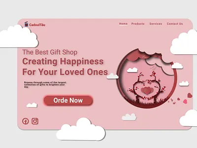 GiftForYou WebPage 3d composition design designs gift illustration ilustrator love papercut site site design uiux web web design webdesign website website design