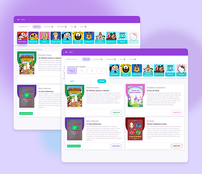 Change Books - Playstories child design filter kids kids app kids screen kidsbook purple ui ux ui uxui web web responsive webdesign webpage website