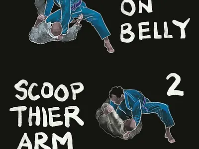 Knee on Belly to Armbar bjj digital draw illustration martial arts procreate sketch