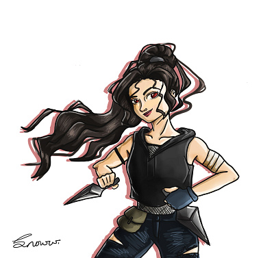 Badass Kunoichi anime art anime girl autodesk sketchbook characterdesign digitalart illustration kunoichi ninja photoshop
