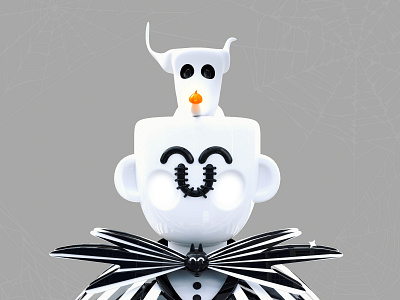 Jack Kawaii 3d 3d art 3d artist 3dsmax black white character design characters dribbble best shot elegant halloween halloween costume halloween party jack pumpkin roqueid skeleton spider web tim burton trick or treat web design