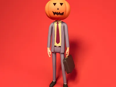 Dwight Pumpkin Halloween 3D Illustration 3d 3d art c4d cinema4d costume dwight dwight schrute freebie halloween illustration pumpkin spooky the office ui wallpaper