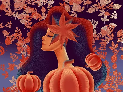 Autumn Queen autumn drawing illustration illustration design illustrations ipadproart portrait procreate procreate app procreate art procreate brushes procreate tutorial tutorial