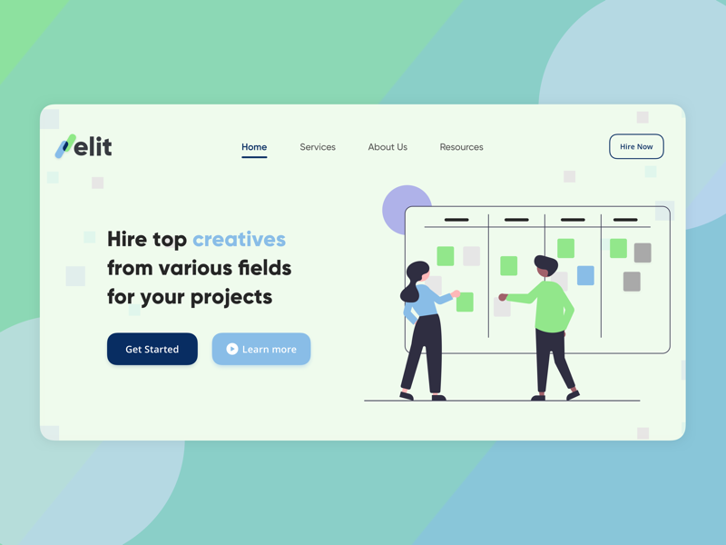 Example of Creative Agency Landing Page concept