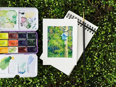 Mixed media watercolor + colored pencils Birdhouse art bird birdhouse drawing forest gouache illustration landscape landscape art landscape illustration nature art nature illustration still life traditional art traditional drawing traditional illustration watercolor watercolor art watercolor illustration watercolor painting watercolour