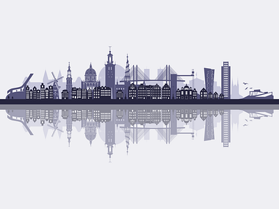 City landmarks amsterdam city copenhagen espoo flat gdansk illustration landmarks offices oslo silhouettes silhoutte skyline skylines stockholm