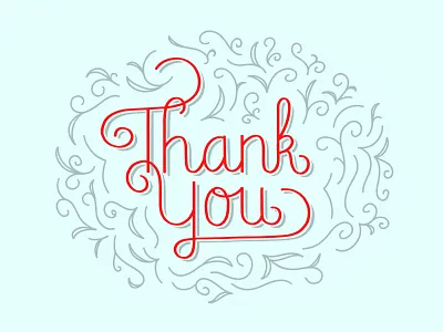Thank You Card card design design handlettering