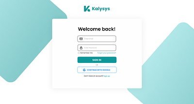 Kalysys Login Page app branding daily 100 challenge dailyui design illustration ui ux web web design website