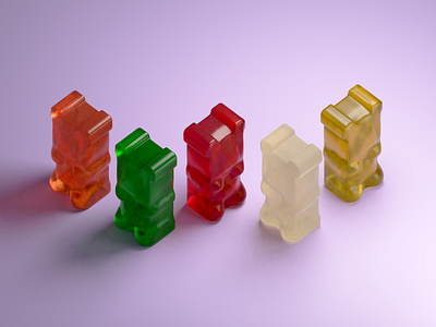 Gummy Bears 3d blender gummy bear illustration isometric jelly low poly miniature texture