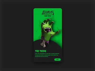 The Addams Family X Zombie Edition Concept design halloween mobile app ui