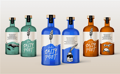 Salty Poet alcohol branding identity packagedesign packaging vodka whiskey