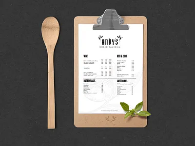 N.49 - Andy's Greek Taverna / Menu black branding food hardcore identity logo menu flyer premium restaurant type typography