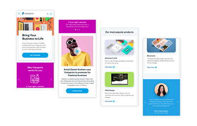 Vistaprint Homepage redeisgn colorful homepage ui ux web design