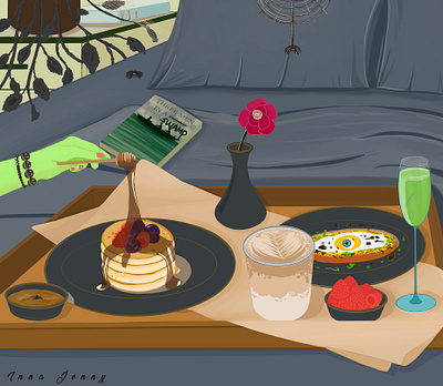 Halloween breakfast art artwork breakfast design digitalart drawing dribbleweeklywarmup halloween illustration illustrator